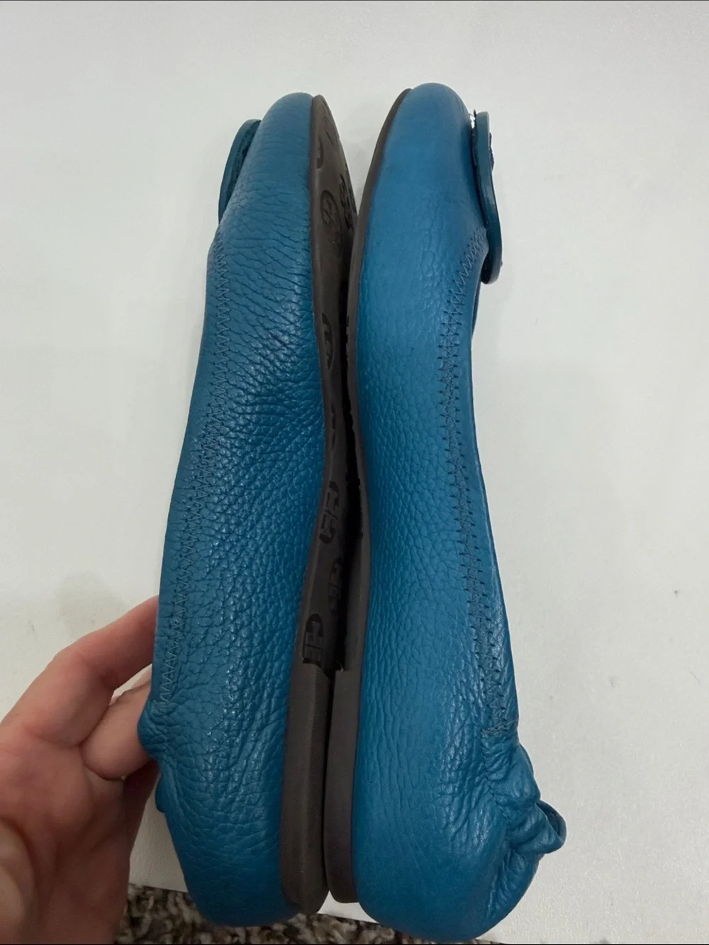Tory Burch Reva blue leather flats size 8.5 M